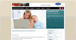 Desktop Screenshot of hayslettmechanical.com